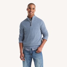 Nautica Navtech Textured 1/4-Zip Anchor Blue Heather Size XXL picture