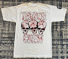 Vintage 90s Don Rock Terror Worldwide Terror Crew Bloody Skulls T Shirt M Punk picture