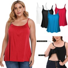Women Swing Flowy Cami with Built in Bra Sleeveless Comfort Tank Top Plus Size picture