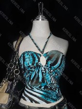 Women Coquette Fairycore Y2K Aesthetic Cami Top Print Halter Tank S-L picture