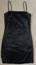 vintage 1990s/Y2K-era black jacquard mini dress. Size 5 (medium 30
