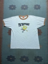 Vintage graphic t shirt SpongeBob ringer I’m tripping 2003 Nickelodeon rave XL picture
