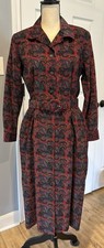 Vintage Talbots Petite Red Paisley Corduroy Long Sleeve Dress Size 10 NWT RARE picture
