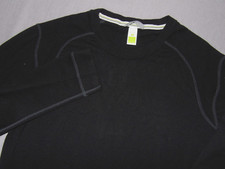SmartWool 100% Merino Wool Light Weight Knit Black Sweater Men's Medium picture