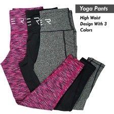 3 pack Leggings with Pockets for Women  Waist Tummy Control Workout Yoga Pant picture