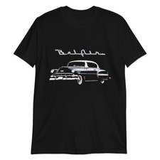 1954 Chevy Bel Air Black Antique Car Collector Cars Short-Sleeve Unisex T-Shirt picture
