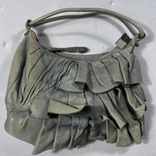 Vintage Caterina Lucchi Made in Italy Genuine Leather Ruffle Shoulder Bag Y2K picture