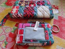 Vera Bradley Under The Tree  Multi Colored Essential Wallet And Zip ID Case New picture
