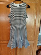 Lucy Paris Gingham Cut-Out Ruffle Hem Dress, New w/o Tags, Small picture