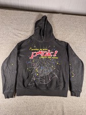 Sp5der Hoodie Mens Small Black Spiderweb Punk Slime Stars Graphic Sweatshirt picture