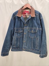 Vintage Marlboro Country Store Denim Jacket Mens Large Indigo Leather Collar picture