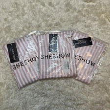 Lot of 3 Sheshow Pink & White Striped Women's Pajamas Tank & Shorts Set Size L picture