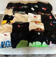 20 Mixed Graphic Print Music Rap Hip Hop Band T-Shirt Lot Black/White Cotton L picture