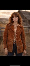 Vintage Pioneer 70s Stiff Leather Jacket Women's XS/Small Western BOHO THRASHED picture