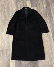 John W Nordstrom Signature Loro Piana 100% Cashmere Black Overcoat Coat picture