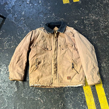 Justin Original Workwear Men's Lined Zip Canvas Work Jacket Tan Size L picture