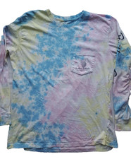 Southern Spirit Women's Long Sleeve Tie-Dye Shirt Blue/Pink/Yellow Size L picture