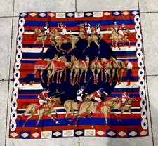Hermès Polo Scene Carré 90 Silk Scarf No Flaws Rare Item Vintage picture