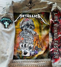 Metallica Custom Hand-Painted Denim Jean Jacket, Sphere Concert, One of a Kind picture