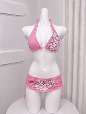 Juicy Couture Vintage Extremely Rare Pink Juicy Maps Bikini Size M - 3 Pieces picture