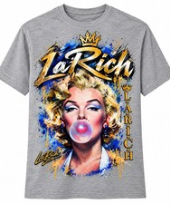 Marilyn Monroe LA RICH Gray Graphic Tee Size Large picture