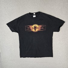 Mad Engine x Marvel Men Shirt XL Black Graphic Flaming Skull Y2K READ picture