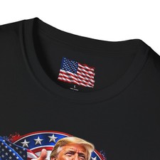 I Love Trump American Flag Patriotic Graphic T-Shirt MAGA picture