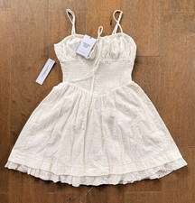 Princess Polly Lonely Hearts Club Mini Dress White Size US 6  NEW With Tags picture