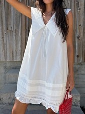 Lisa Says Gah Jenny Mini Dress Dove White XS Cotton NWOT picture