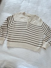 Sézane Leontine Jumper Sweater Ecru Camel Size Small picture