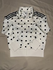 Adidas Women’s White Satin Polka Dot TrackTop Women’s Size S NWT SOLD OUT ONLINE picture
