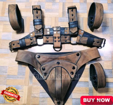 Mens Leather  H  Bulldog HARNESS brown and black adjustable straps,Jockstrap picture