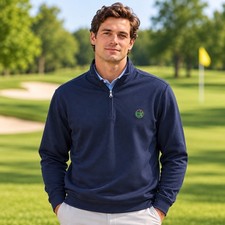 NEW 2026 Masters 1934  Member Shop Member Logo 1/4 Zip Pullover Navy SZ L picture