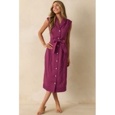 NWT Prosperina Jacqueline Plum Wine Midi Dress / Sold Out @ Saks /Sophistication picture