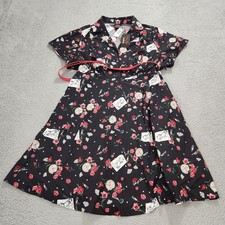 Torrid Marilyn Monroe Dress Womens 26 Black Midi Retro Button Front Swing Belted picture