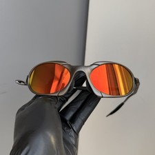 Y2K Retro Oakley X Metal Romeo 1 Titanium Polarized Sunglasses Red Lens + Box picture