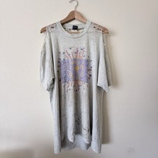 VTG 1994 Super Bowl Super Thrashed Paper Thin Worn T-Shirt Paint Splatter XL picture