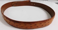 J W Cooper Genuine Cognac Ostrich Leather Belt sz 36 picture