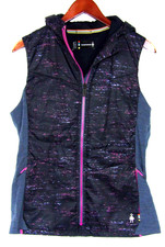 SmartWool Zip-Up Poly/Wool Hooded Puffer Geometric Vest Jacket Women's Medium picture