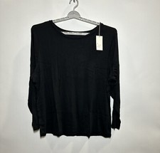 Women's Plus Size Long Sleeve Ribbed T-Shirt - A New Day Black 2X picture