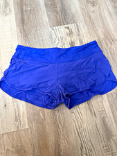 Women’s Blue Lululemon Athletic Running Shorts Drawstring Stretch 2