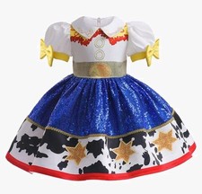 Jessie Costume for Girls Cowgirl Sequins Dress Up Halloween Outfit  Size 4-5 Yrs picture