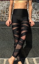 👑 RARE ~ NWT Lululemon High Times Mesh Pant Leggings Discontinued Black Size 6  picture