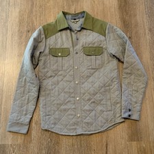 Smartwool Quilted Merino Wool Blend Snap Shacket Men's Size Small Grey Green picture