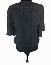 Free People Textured Black Blouse Bodysuit picture