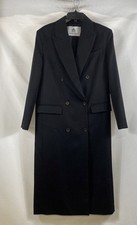 Babaton Women's Black Double-Breasted Wool Blend Relaxed Coat Sz XS picture