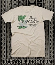 Retro Tiki Art Tee T Shirt Bar Mug Restaurant Tonys on the Pier Redondo Beach CA picture