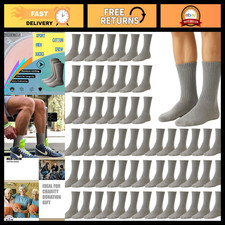 60 Pairs Bulk Cotton Men's Crew & Ankle Socks, Size 13-16, Sport & Tube Styles picture