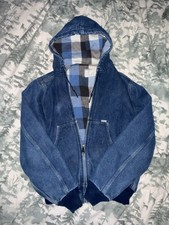 Vintage Carhartt blue denim jacket with plaid lining picture