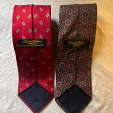 Vintage Brooks Brothers silk ties lot of 2. Classic woven logo picture